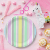 Assiettes En Carton Rayures (Fête)
