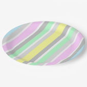 Assiettes En Carton Rayures (Angle)