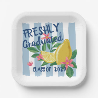 Assiettes En Carton Rayures Bleues Des Citrons Promotion Tout Juste Di