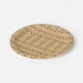 Assiettes En Carton Rayures Chevron Peach & Or (Angle)