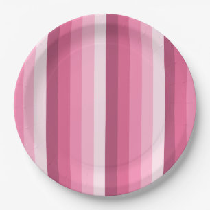 Assiettes En Carton Rayures d'ombre rose