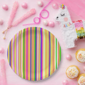 Assiettes En Carton Rayures Joyeuses (Fête)