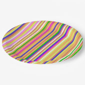 Assiettes En Carton Rayures Joyeuses (Angle)