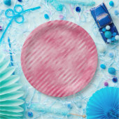 Assiettes En Carton Rayures rose glam (Fête)