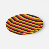 Assiettes En Carton Rayures rouges, noires et d'or (Angle)