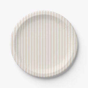 Assiettes En Carton Rayures Simples - Lin Souple