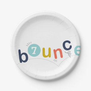 Assiettes En Carton Rebondir Fête d'anniversaire colorée pour enfant