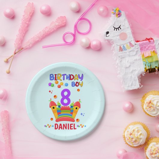 Assiettes En Carton Rebondissons à l'anniversaire Jump Jump Trampoline (Fête)