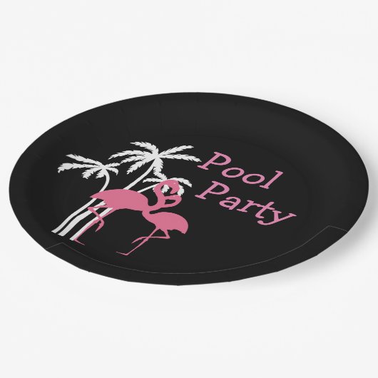 Assiettes En Carton Réception au bord de la piscine tropicale (Angle)