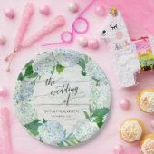 Assiettes En Carton Réception de mariage bleu blanc Hydrangea Wreath W (Fête)