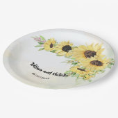 Assiettes En Carton Réception de mariage des tournesols (Angle)