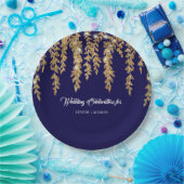 Assiettes En Carton Réception de mariage Marine Leaf Twinkle Lumières (Fête)