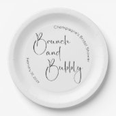 Assiettes En Carton Réception de mariage moderne avec brunch et bulles (Devant)