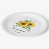 Assiettes En Carton Réception de mariage nuptiale des tournesols (Angle)