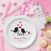 Assiettes En Carton Réception de mariage pour Inséparables personnalis (Fête)