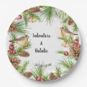 Assiettes En Carton Réception de mariage pour Mariage de Noël (Devant)