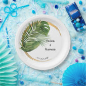Assiettes En Carton Réception de mariage pour mariée de palme tropical (Fête)