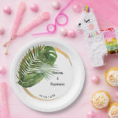 Assiettes En Carton Réception de mariage pour mariée de palme tropical (Fête)