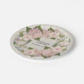 Assiettes En Carton Réception de mariage Rose Hydrangea Roses dentelle (Angle)