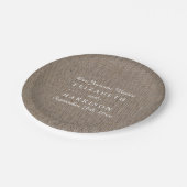 Assiettes En Carton Réception De Mariage Rustique Burlap (Angle)