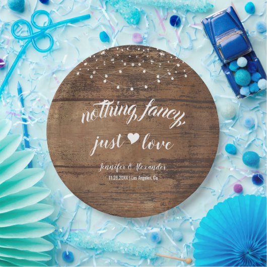 Assiettes En Carton Réception de mariage rustique en bois (Fête)