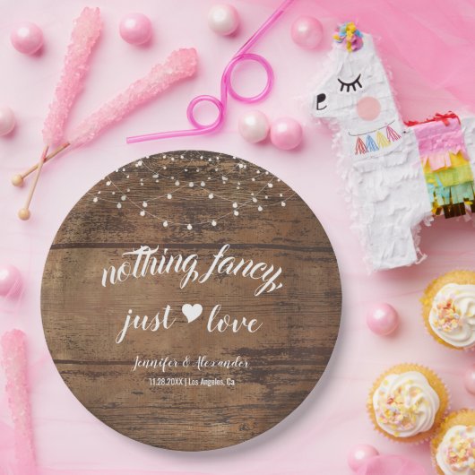 Assiettes En Carton Réception de mariage rustique en bois (Fête)