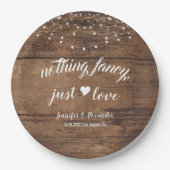 Assiettes En Carton Réception de mariage rustique en bois (Devant)