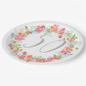 Assiettes En Carton Réception en plein air florale d'anniversaire (Angle)