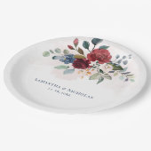 Assiettes En Carton Réception Mariage Floral Bourgogne (Angle)