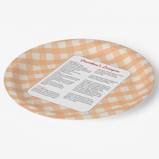 Assiettes En Carton Recette préférée de famille rétro - lasagne (Angle)