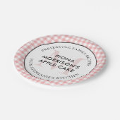 Assiettes En Carton Recettes famille En vichy rouge Monogramme (Angle)