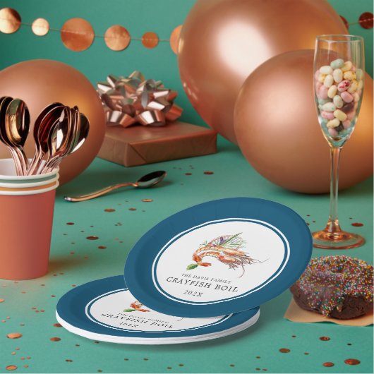 Assiettes En Carton Réchauffe minimale personnalisée | Océan bleu (Multi)