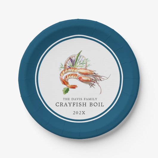 Assiettes En Carton Réchauffe minimale personnalisée | Océan bleu (Devant)