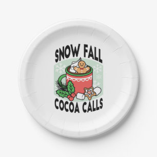 Assiettes En Carton Réchauffez-vous avec les appels de cacao de neige 