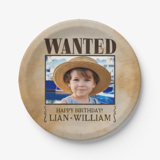 Assiettes En Carton RECHERCHÉ ! Pirates fête d'anniversaire Plaques pa (Devant)