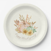 Assiettes En Carton Récolte aquarelle sur mesure Thanksgiving (Devant)