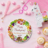 Assiettes En Carton Récolte d'action de grâces colorée (Fête)