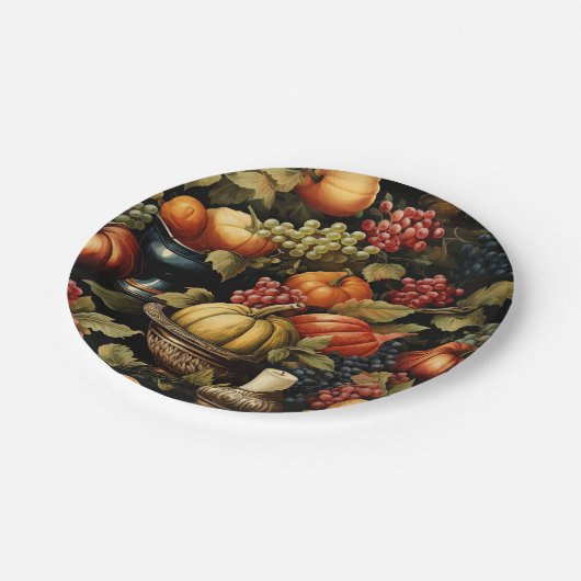 Assiettes En Carton Récolte d'automne (Angle)