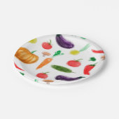Assiettes En Carton Récolte légumes tomate poivre carottes champignon  (Angle)
