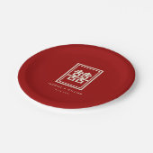 Assiettes En Carton Rectangle classique Double Bonheur Mariage chinois (Angle)