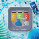 Assiettes En Carton Recyclage des ordures (Fête)