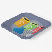 Assiettes En Carton Recyclage des ordures (Angulaire)