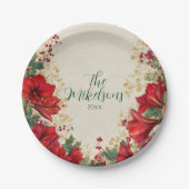 Assiettes En Carton Red Amaryllis Russe Noël (Devant)