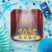 Assiettes En Carton Red and Gold 2025 Graduation in Spotlight (Fête)