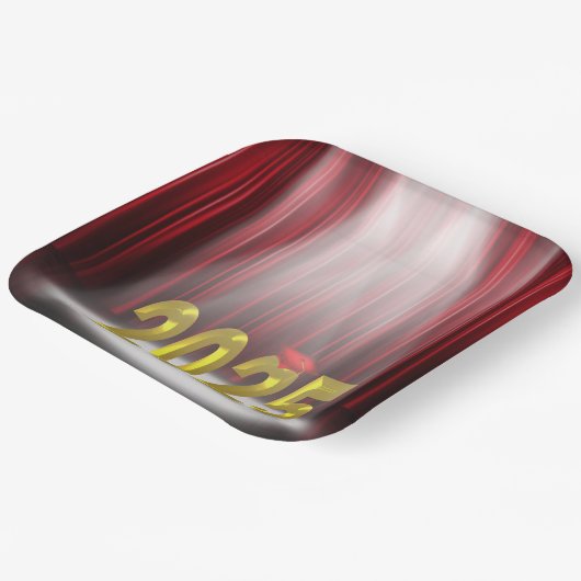 Assiettes En Carton Red and Gold 2025 Graduation in Spotlight (Angulaire)