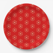 Assiettes En Carton Red and Gold Ornamental Design (Devant)