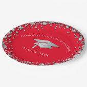 Assiettes En Carton Red and Silver Graduation (Angle)