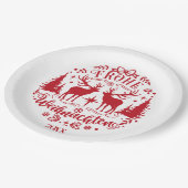 Assiettes En Carton Red and White Christmas (Angle)