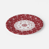 Assiettes En Carton Red And White Snowflakes Custom Christmas Party (Angle)
