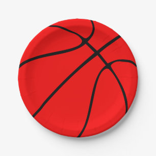 Assiettes En Carton Red Basketball Team Party ou Banquet Sports